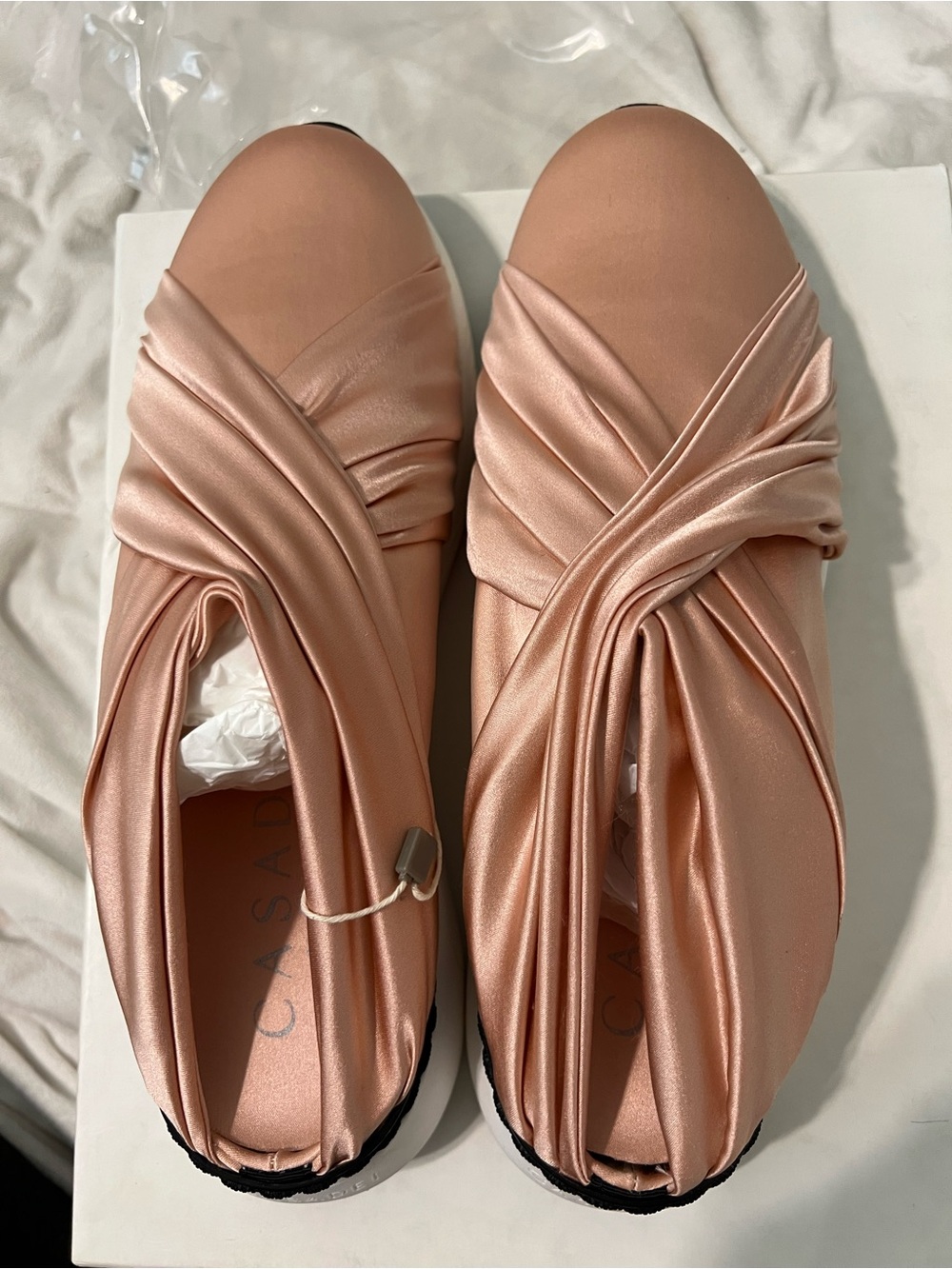 Women's Casadei Satin Sneaker - Blush Pink Size 39